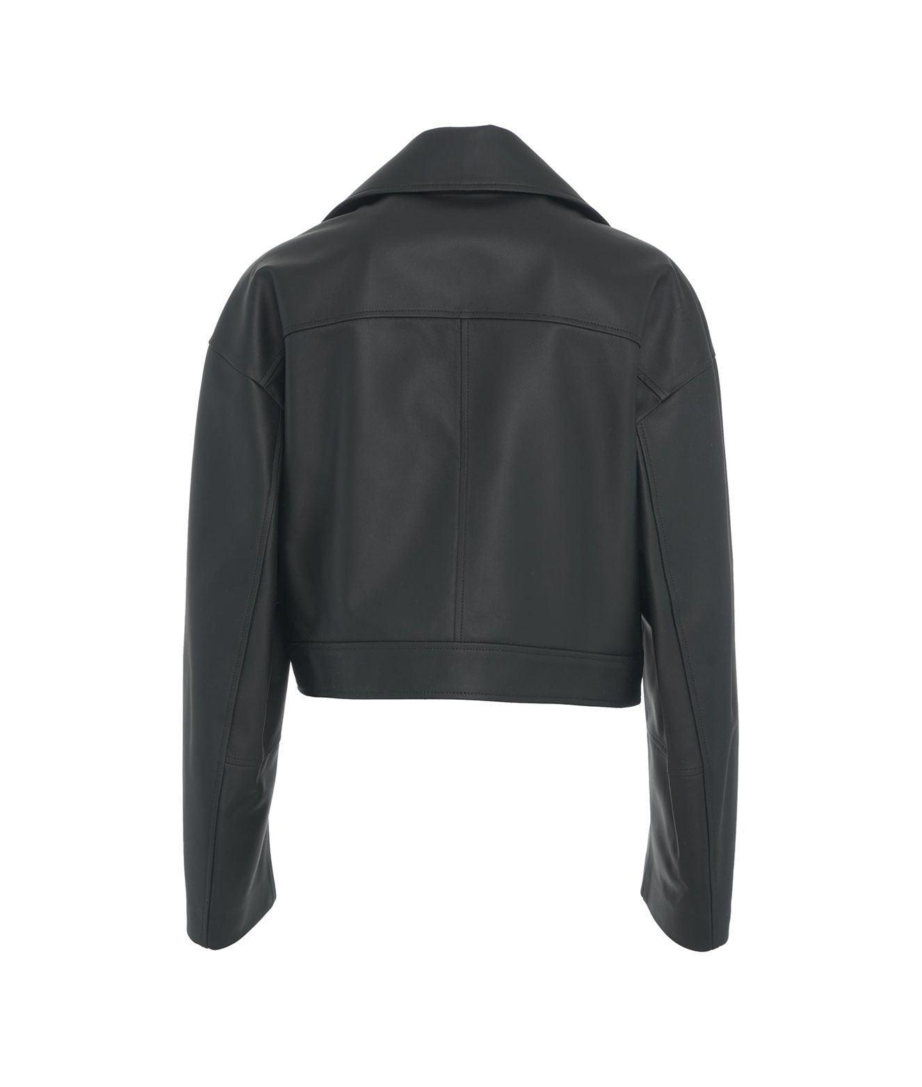 Cropped leather jacket Product Image