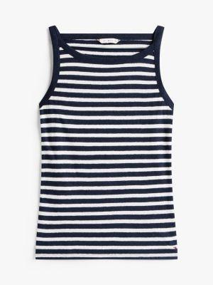 Linen Blend Stripe Tank Top Product Image