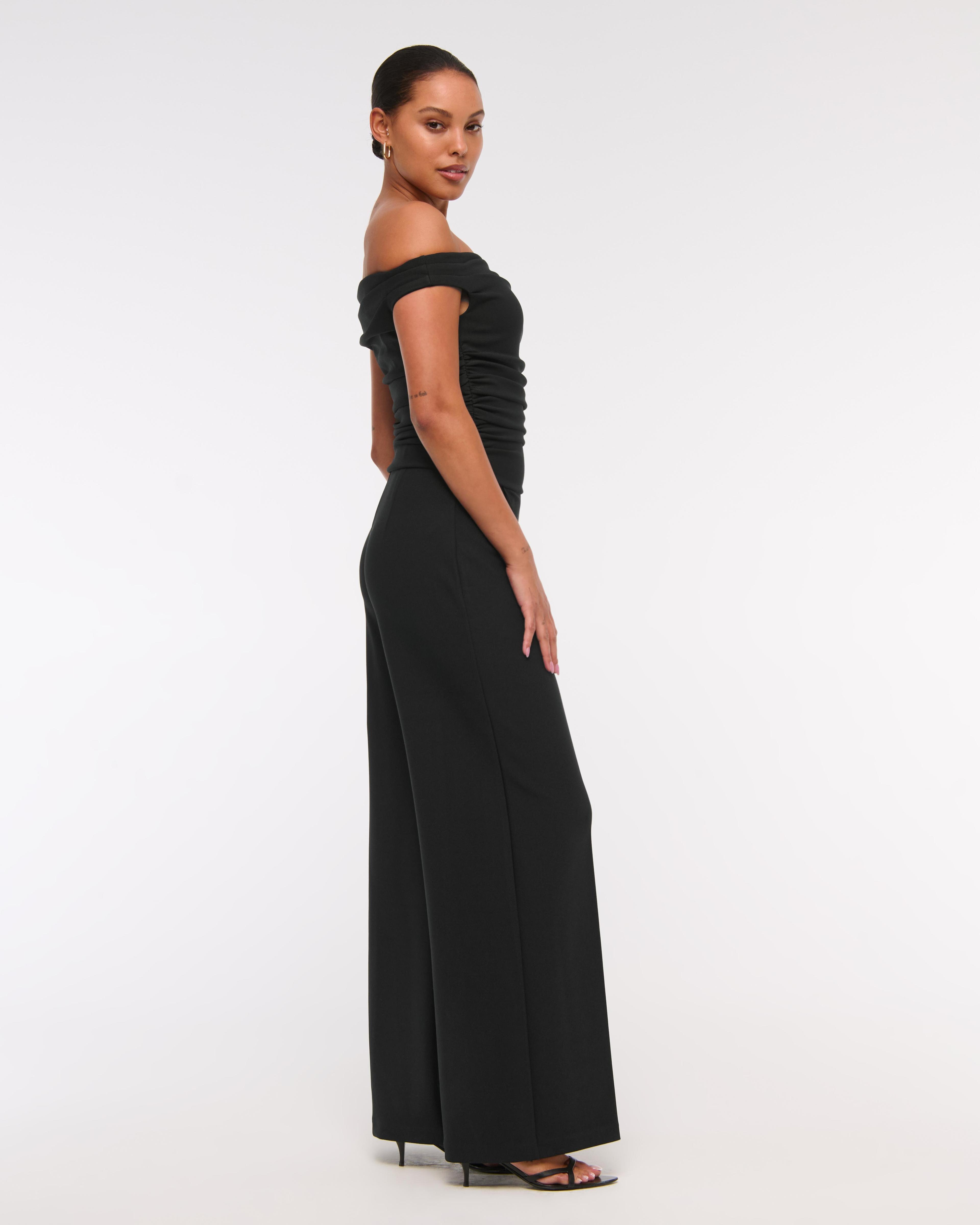 Off-The-Shoulder Draped Jumpsuit Product Image