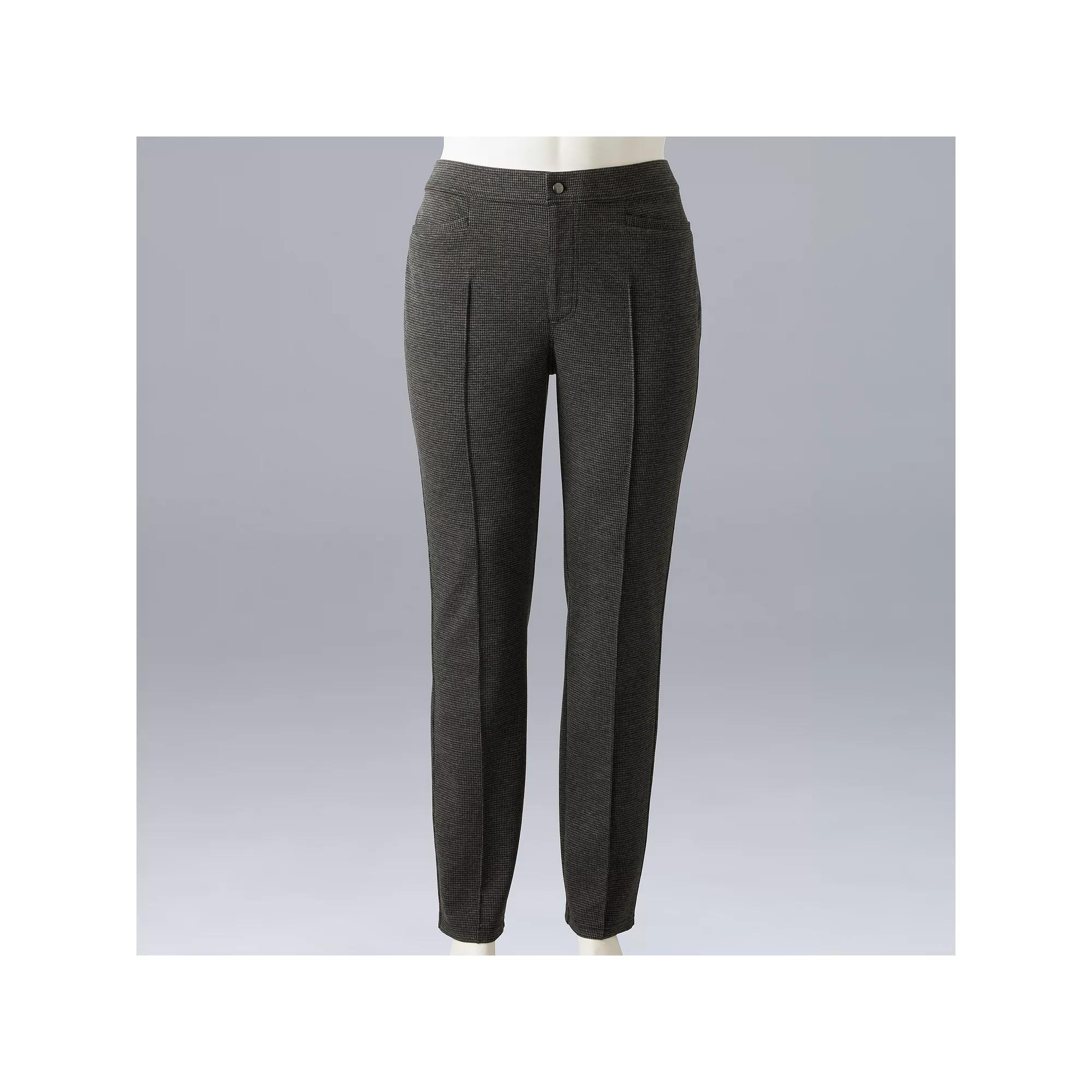 Plus Size Simply Vera Vera Wang Mid-Rise Pintuck Ponte Skinny Pants, Women's, Size: 4XL Short, Mini Houndsto Product Image