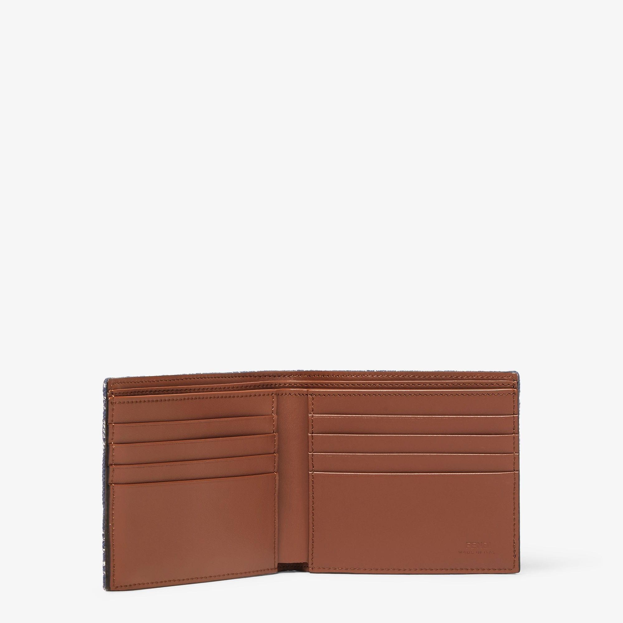 FF WalletBlue denim-effect FF Jacquard bi-fold wallet Product Image