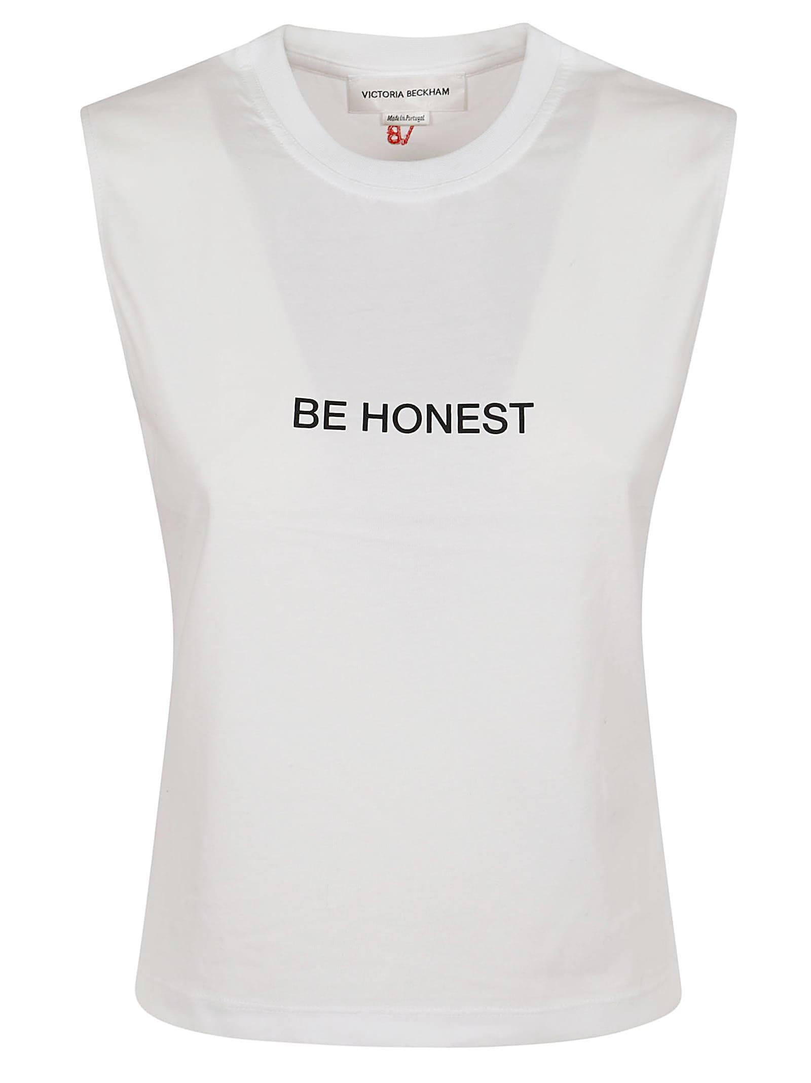 VICTORIA BECKHAM Slogan Vest In White Product Image