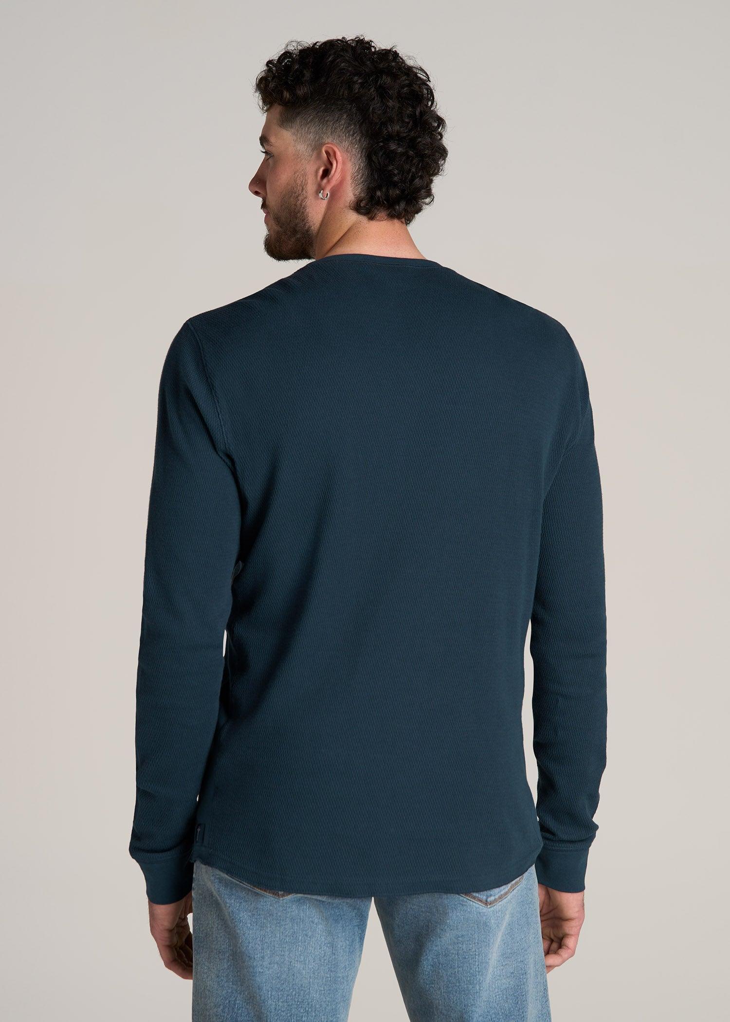 Double Honeycomb Thermal Crewneck for Tall Men in True Navy Male Product Image