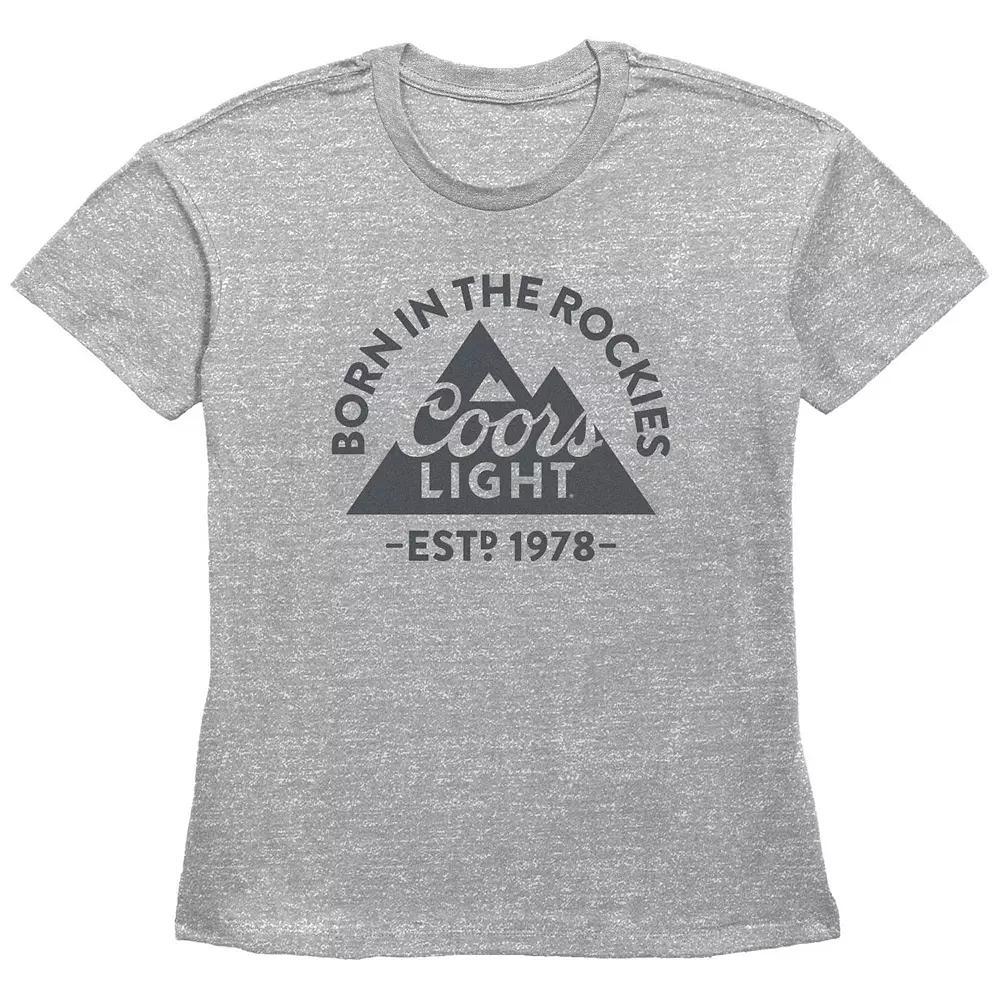 Women's Coors Light Born In The Rockies Graphic Tee, Size: XXL, Grey Gray Product Image