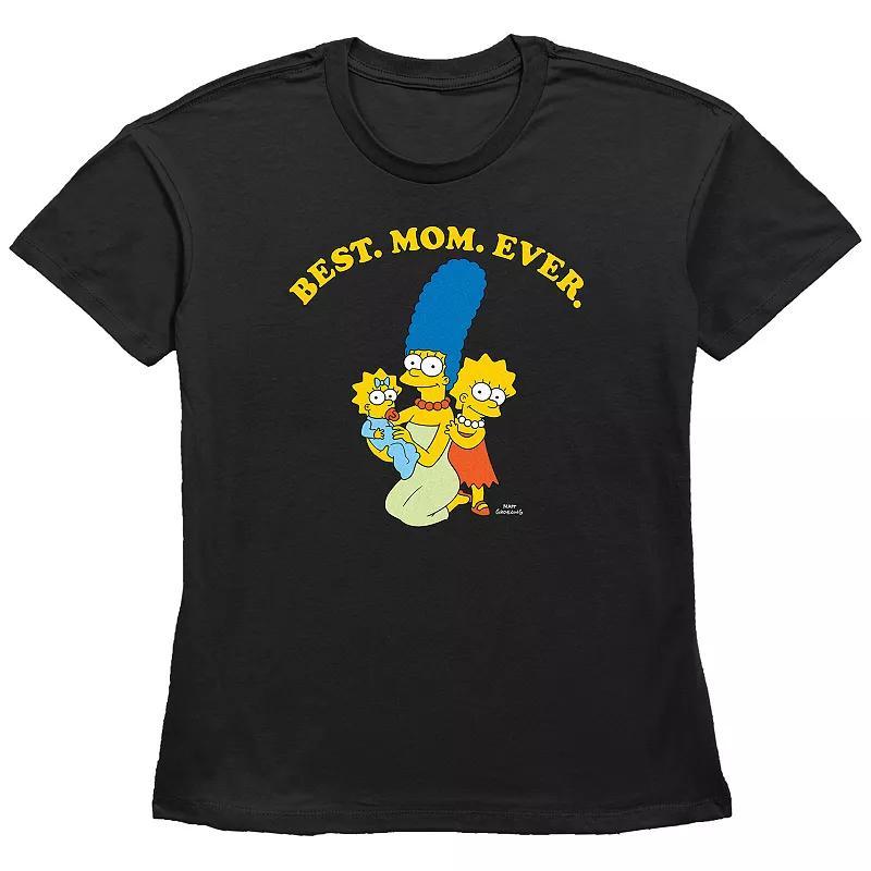 Womens The Simpsons Marge Best Mom Ever Basic Fit Graphic Tee, Girls Product Image