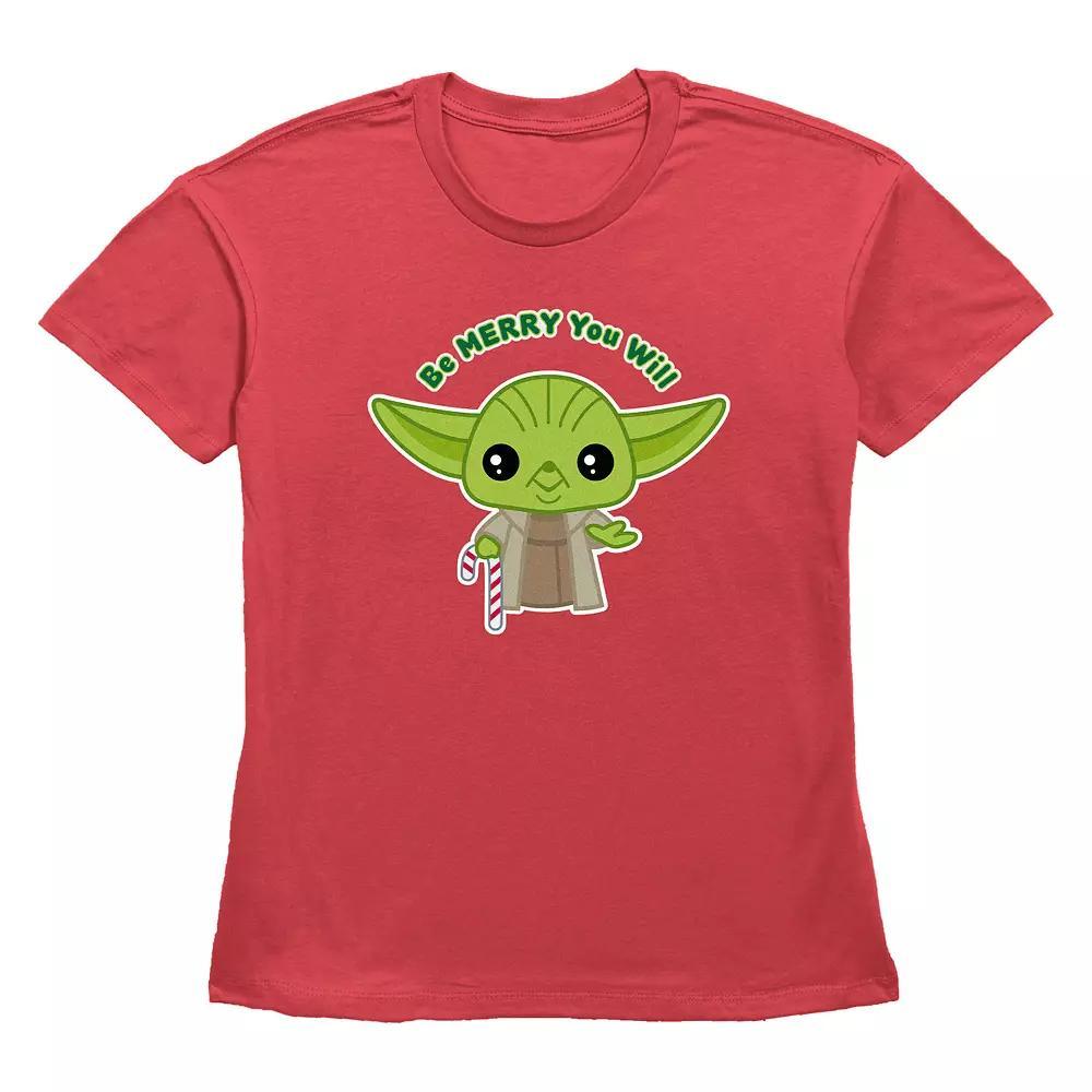 Women's Star Wars Yoda Be Merry You Will Graphic Tee,  Product Image