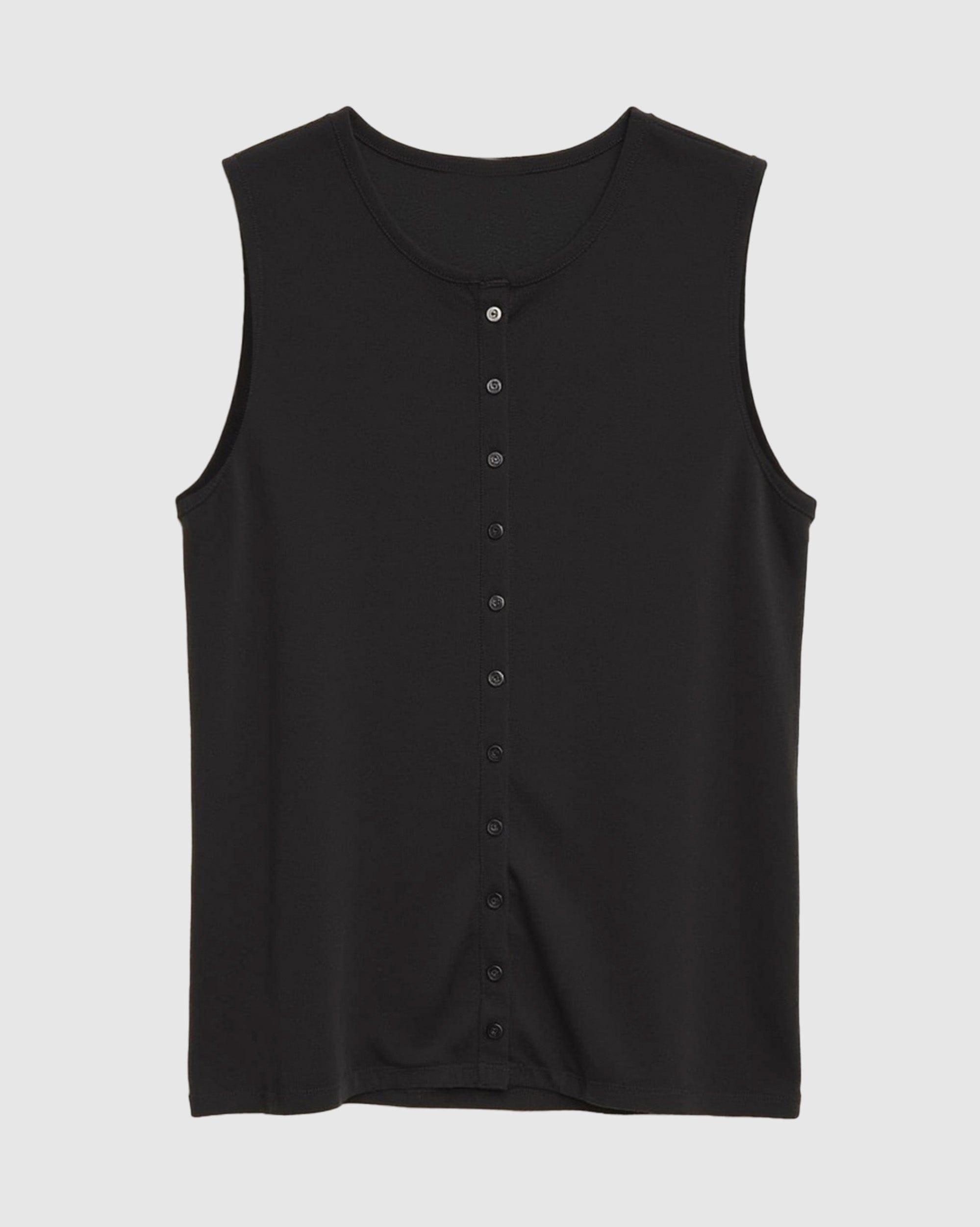 Elith Cotton-Linen Button Knit Vest Product Image