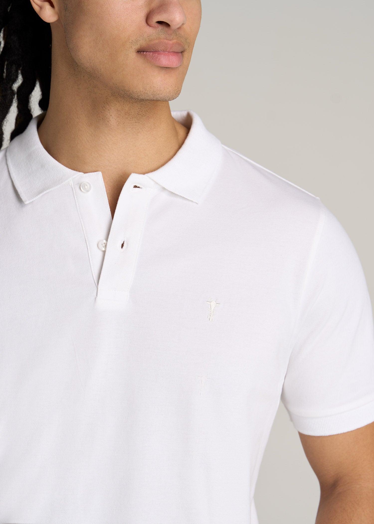 Men's Tall Classic Polo with Embroidered Logo in Vapor Grey Product Image