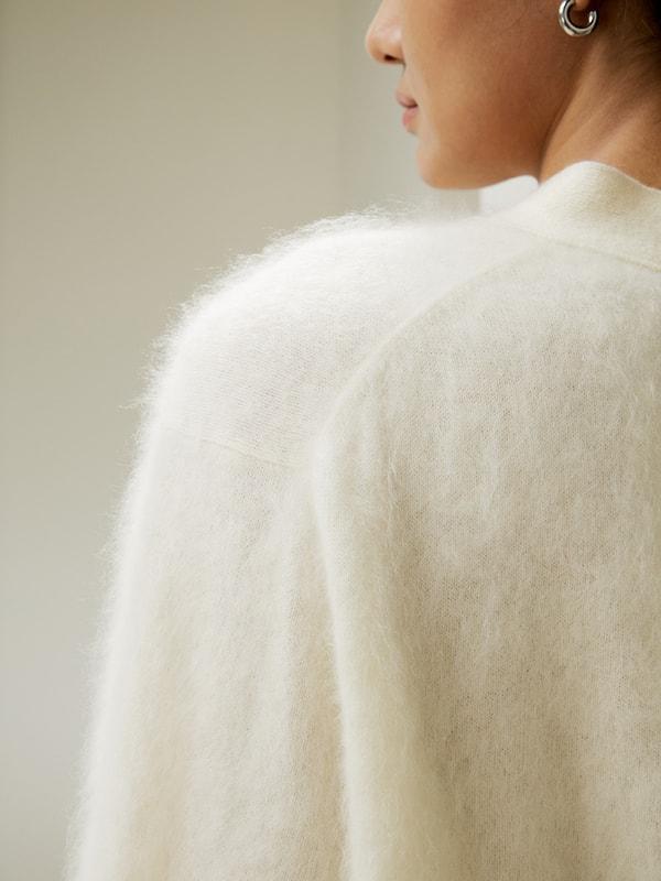 LILYSILK Cashmere Cardigan Women White Premium Cashmere Comfortable Dropped Shoulder Cardigan M Product Image
