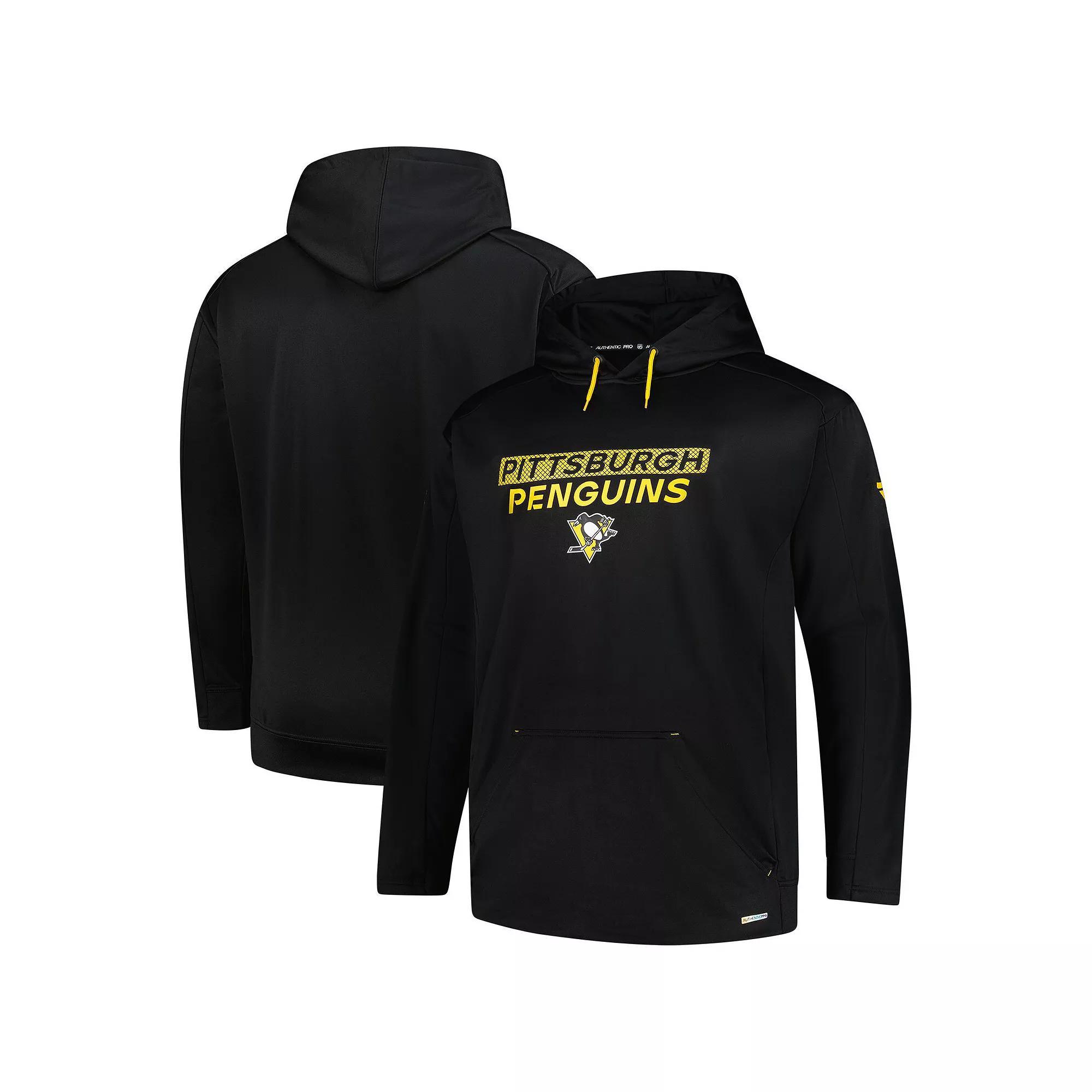 Men's Fanatics Black Pittsburgh Penguins Authentic Pro Big & Tall Pullover Hoodie,  Product Image