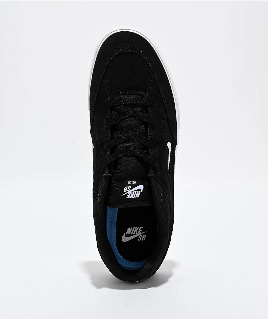 Nike SB Malor Black & White Skate Shoes Product Image