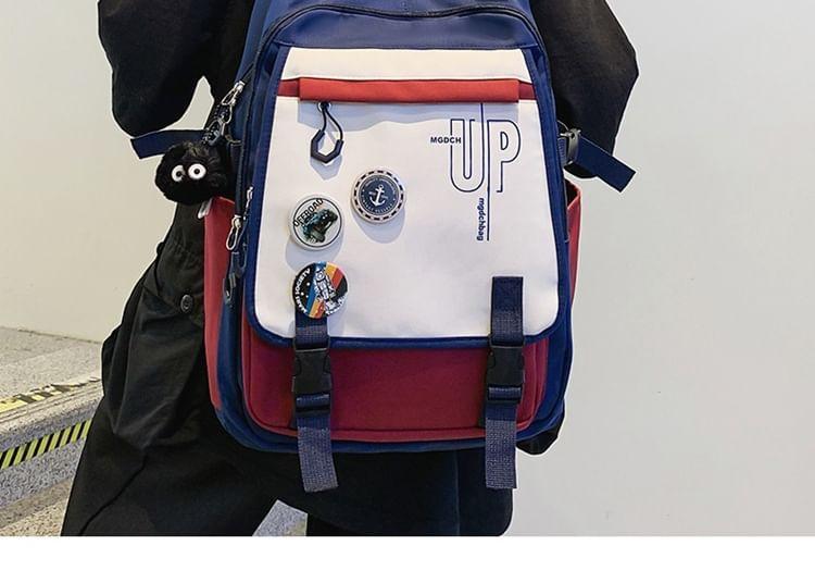 Lettering Print Nylon Laptop Backpack Product Image