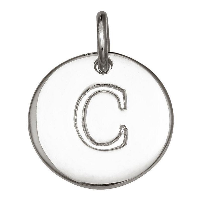 PRIMROSE Sterling Silver Letter Disc Charm, Womens, Sterling Silver N Product Image