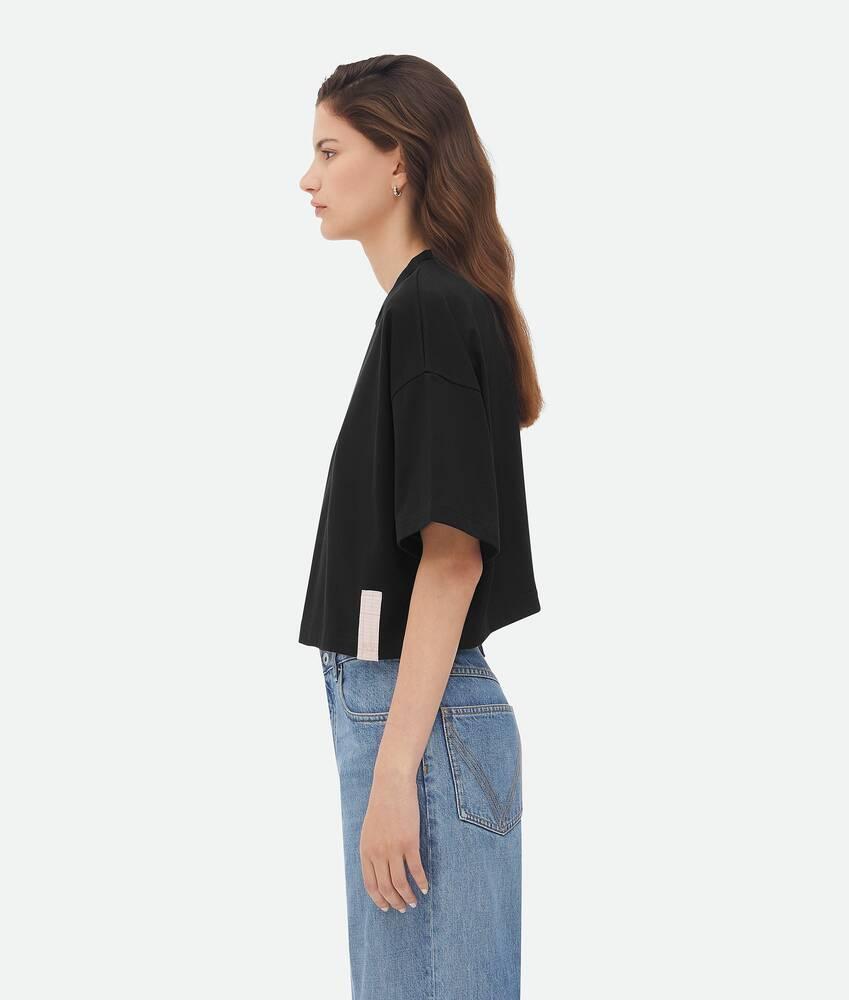Women's Pima Cotton Jersey Crop T-Shirt in Black Product Image
