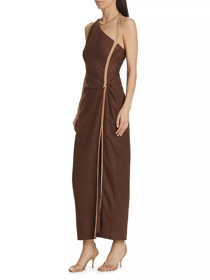 Affogato Linen One-Shoulder Maxi-Dress Product Image