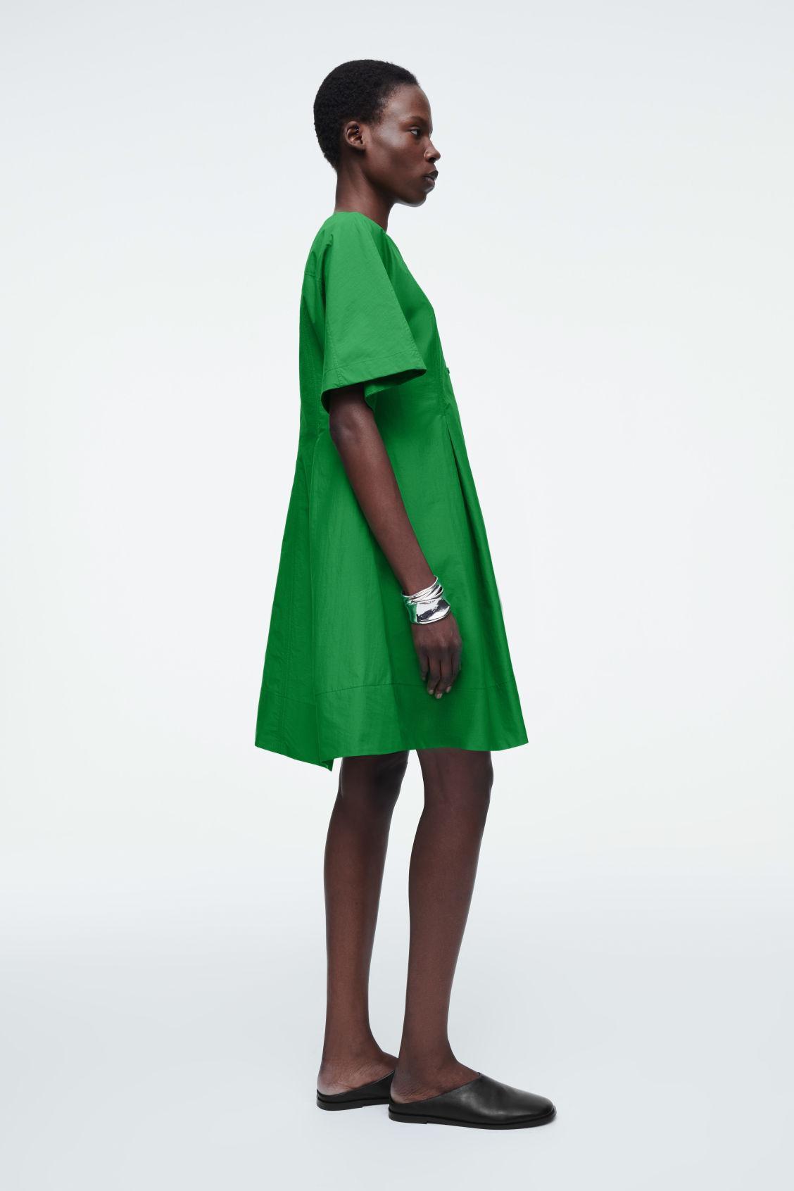 PLEATED A-LINE MINI DRESS Product Image