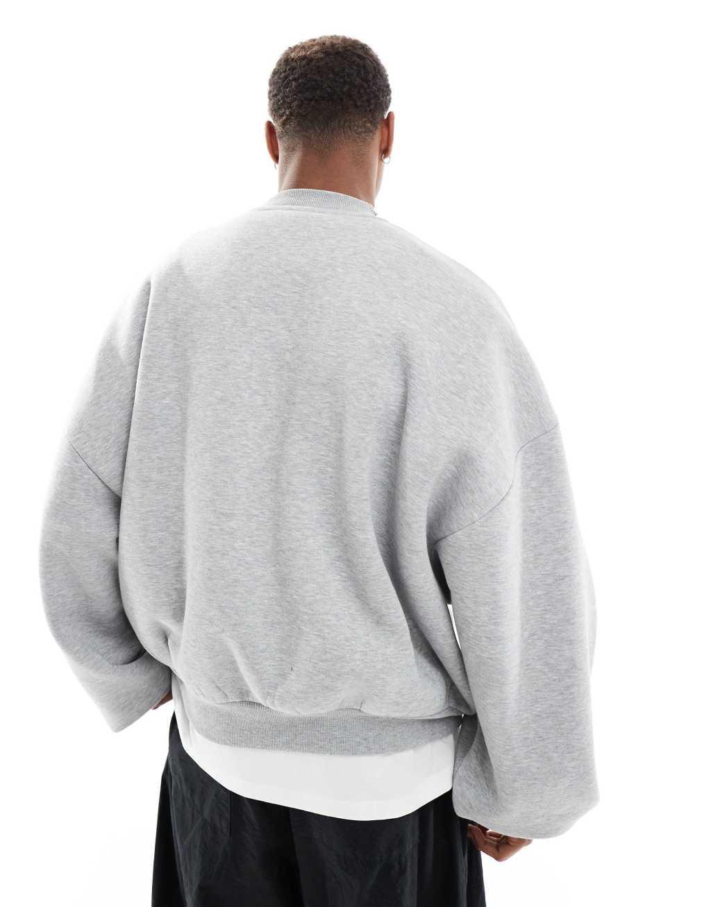 ASOS DESIGN extreme oversized sweatshirt in gray heather Product Image