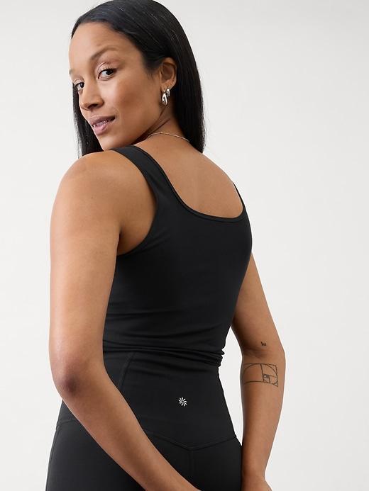 Signature Rib Square Neck Crop Tank Product Image