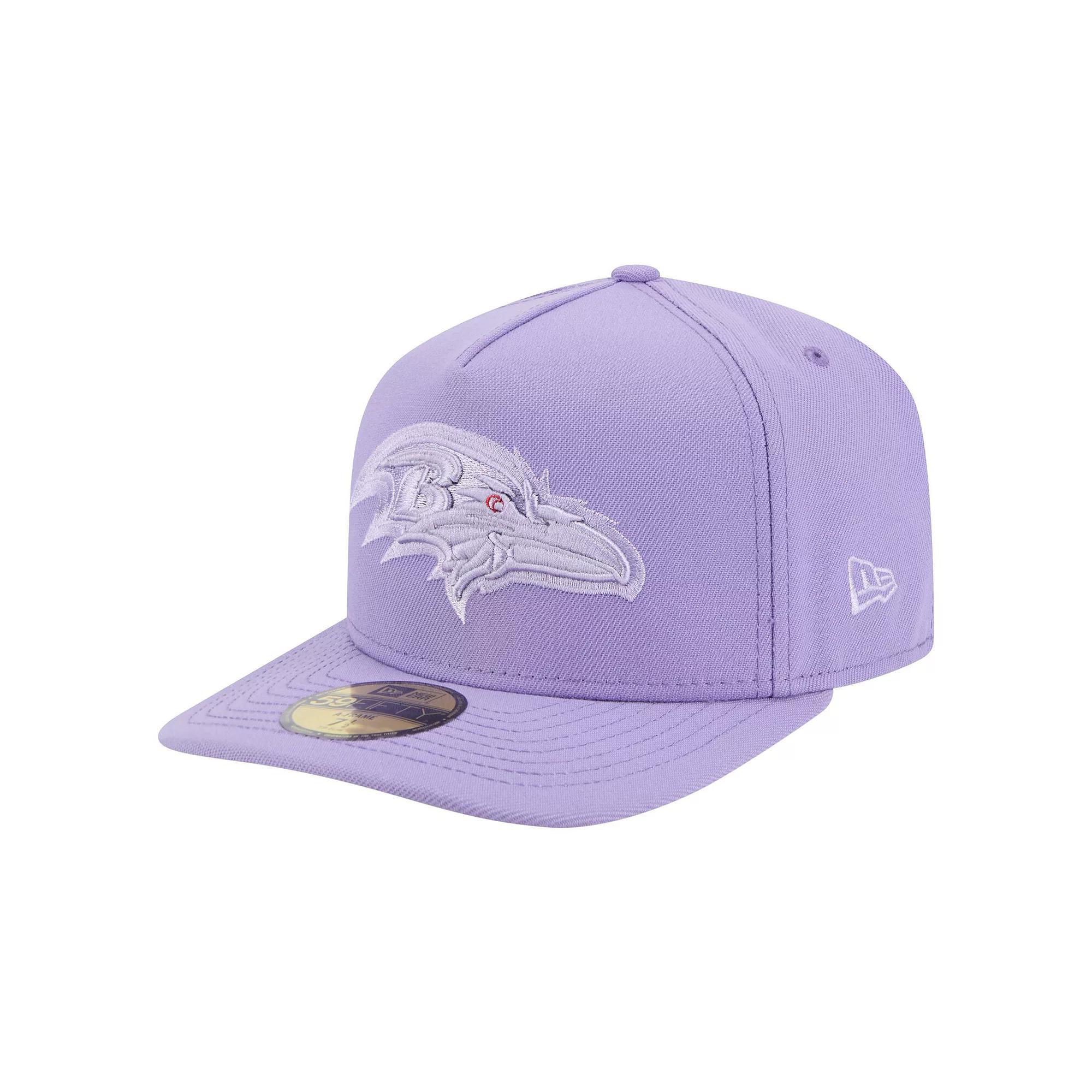 Men's New Era Purple Baltimore Ravens Color Pack A-Frame 59FIFTY Fitted Hat, Size: 7 1/4 Product Image
