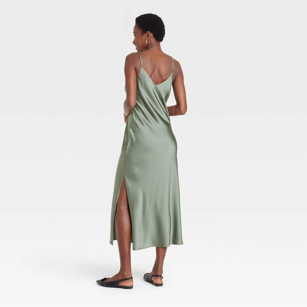 Womens Midi Slip Dress - A New Day Sage XL Product Image