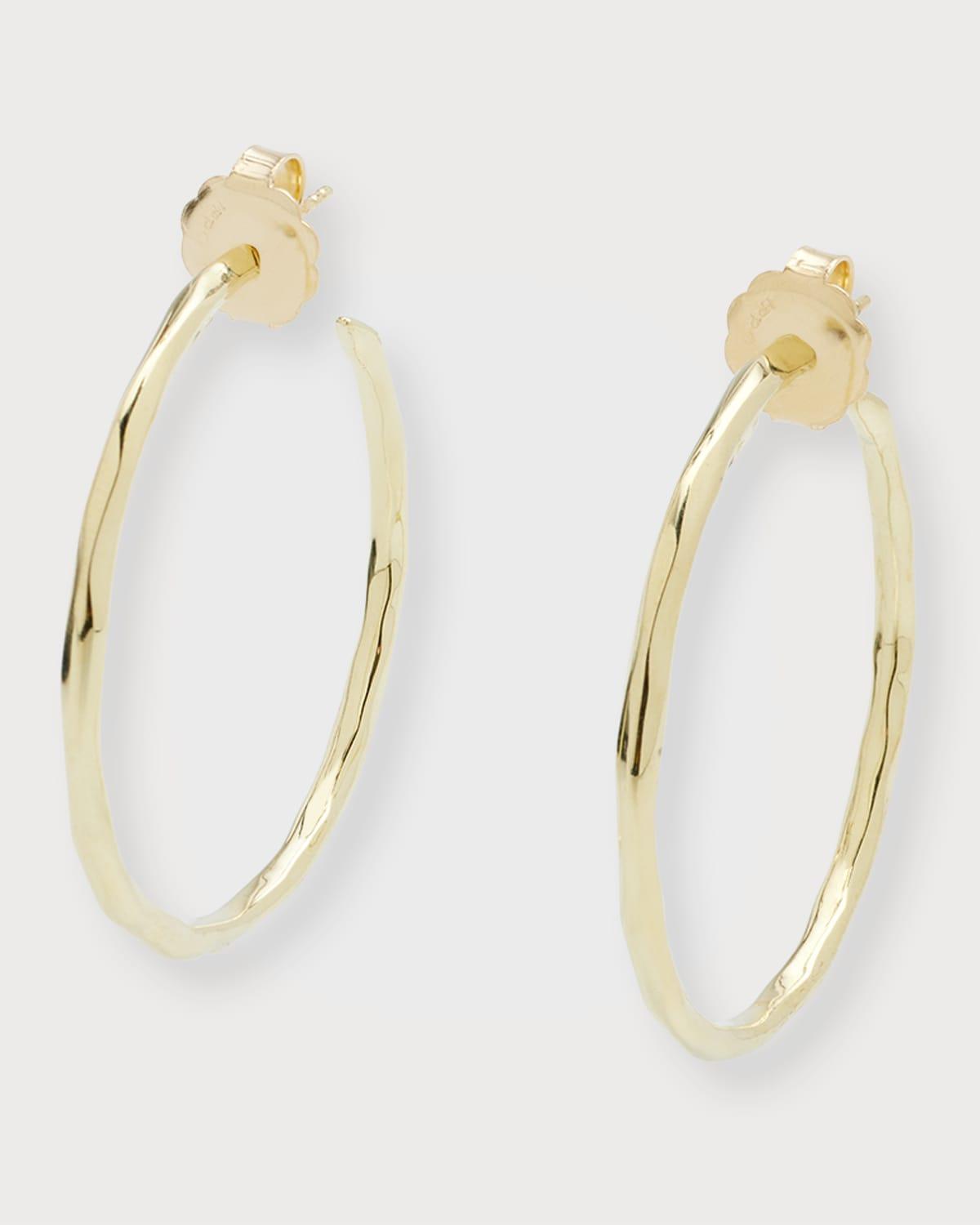 Large Faceted Hoop Earrings in 18K Gold Product Image