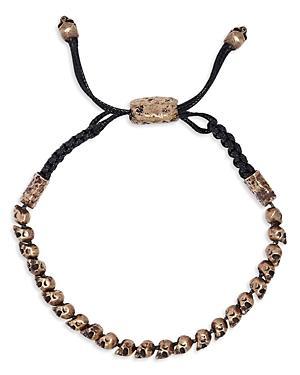 John Varvatos Mens Brass Skull Head Bolo Bracelet Product Image