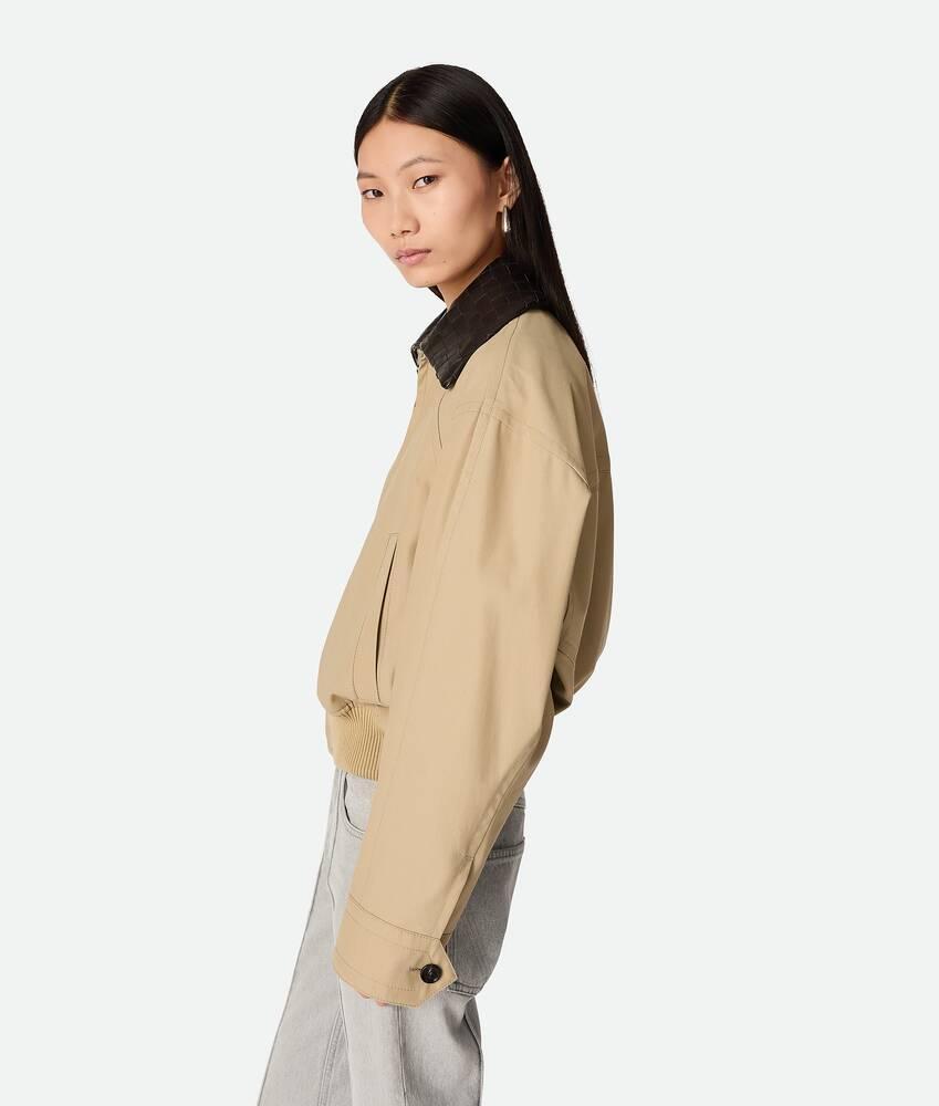 Women's Cotton Twill Blouson in Beige Product Image