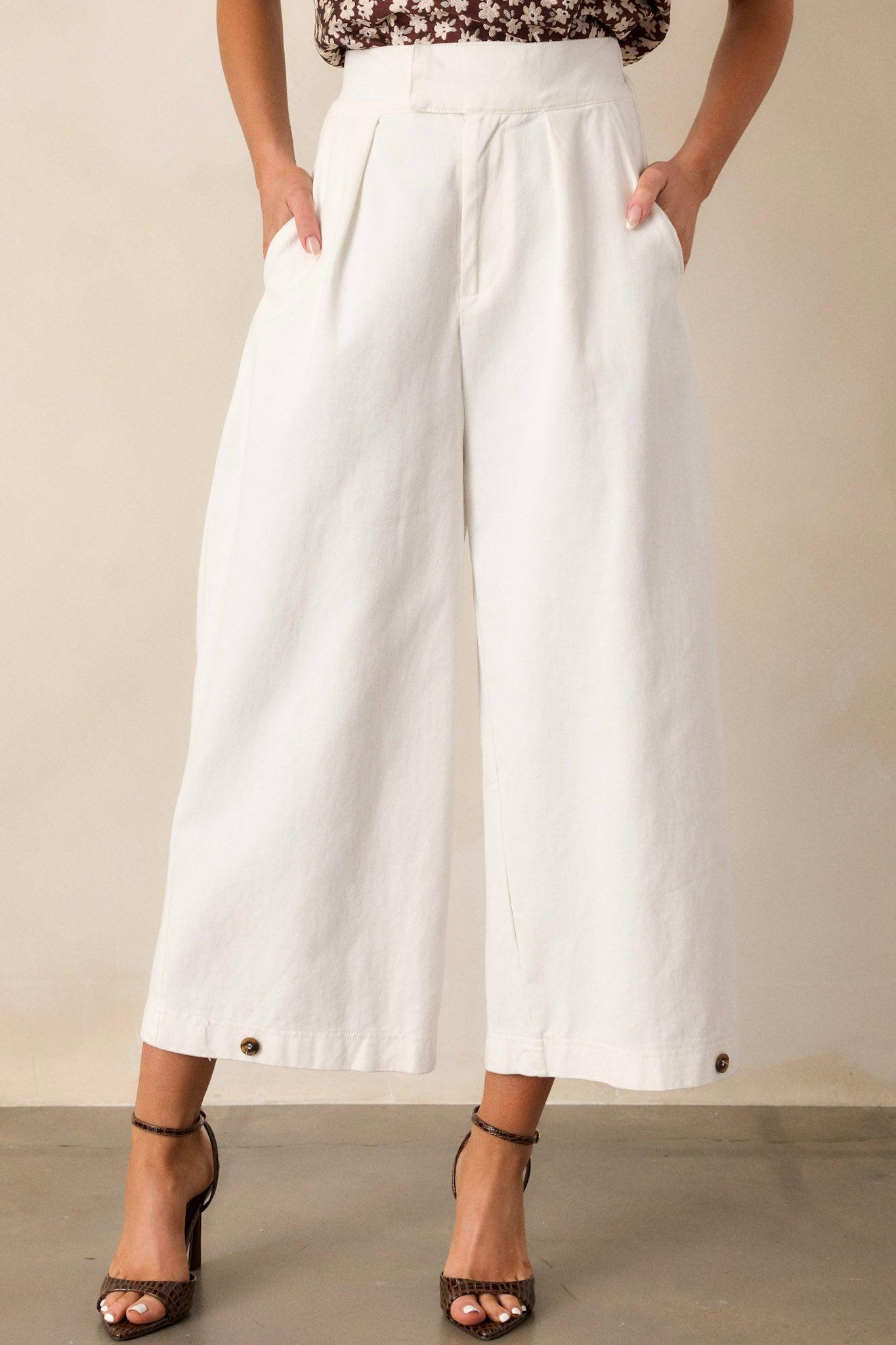 Coastal Comfort Cotton Ivory Pants Product Image