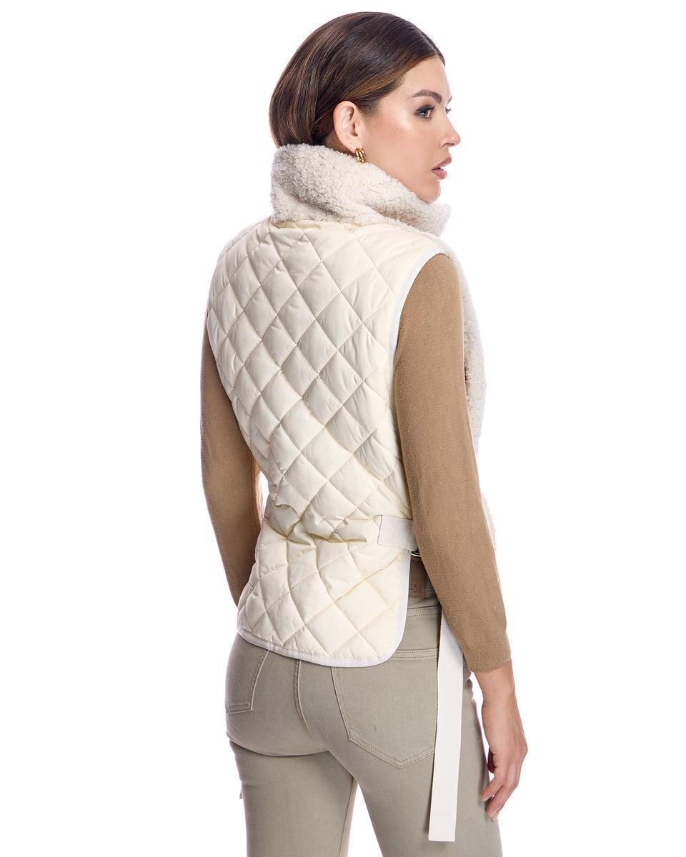 Shearling Lamb Vest with Poly Back Product Image