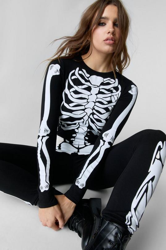 Printed Skeleton Unitard Product Image