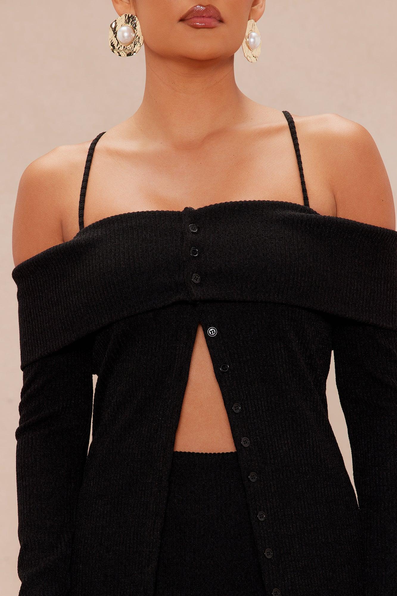 Serenity Maxi Sweater Pant Set - Black Product Image