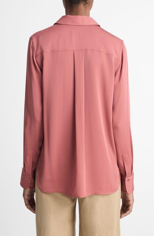 VINCE Stretch Silk Blouse In Berry Rust Product Image