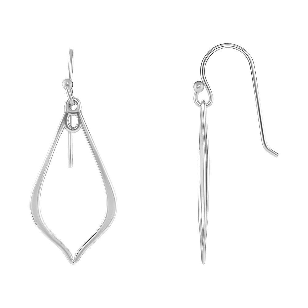 PRIMROSE Sterling Silver Polished Open Pointy Teardrop Earrings, Women's, Silver Tone Product Image
