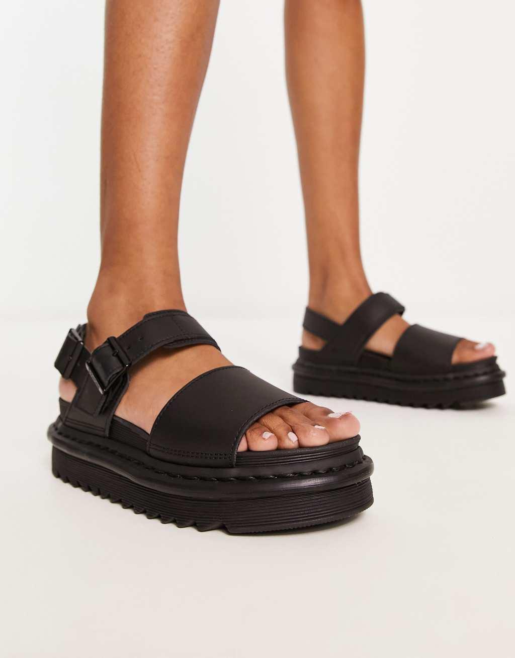 Dr Martens Voss leather sandals in black Product Image