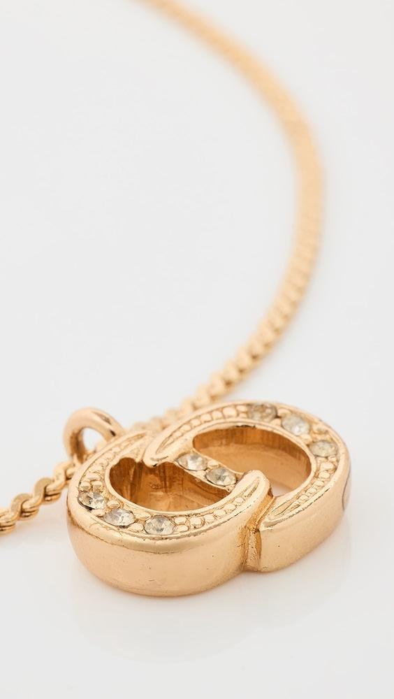 What Goes Around Comes Around Dior Gold Crystal CD Necklace | Shopbop Product Image