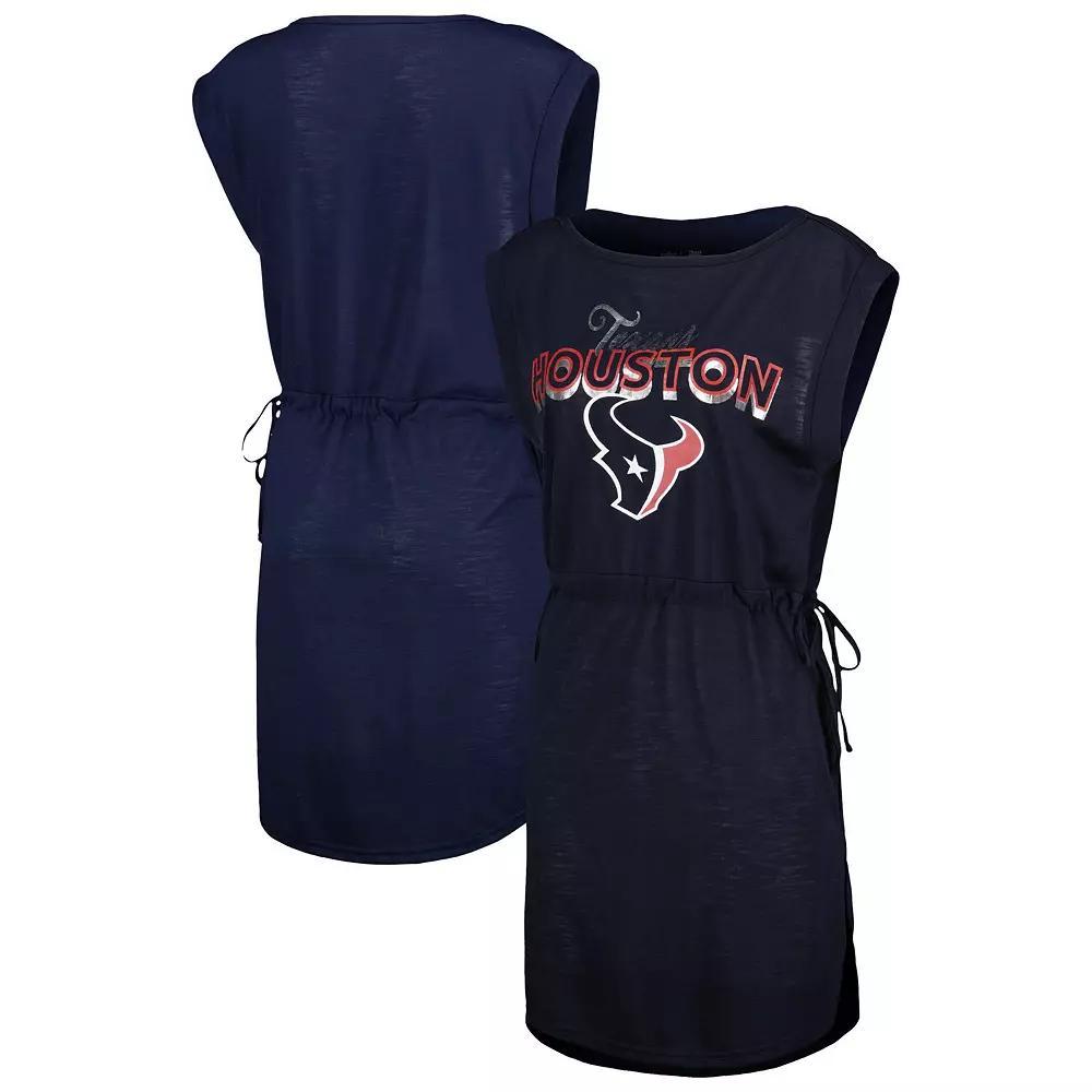 Women's G-III 4Her by Carl Banks Navy Houston Texans G.O.A.T. Swimsuit Cover-Up, Size: 2XL, Blue Product Image