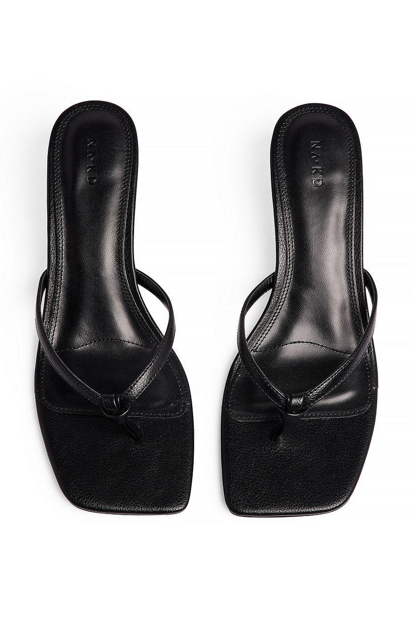 Knotted Thong Strap Heels Product Image