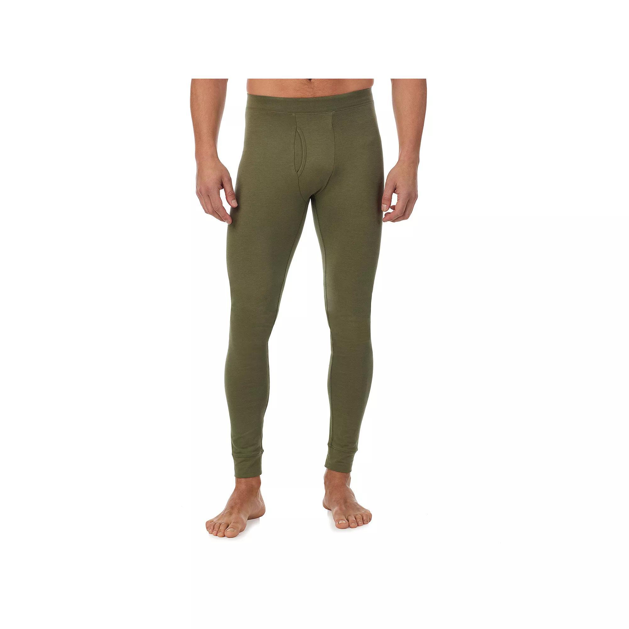 Men's Cuddl Duds® Midweight Cottonwear Performance Base Layer Pants, Size: XXL, Green Product Image