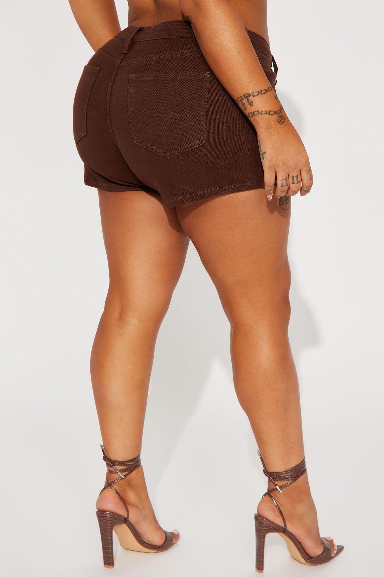 My One And Only Stretch Denim Cargo Shorts - Brown Product Image