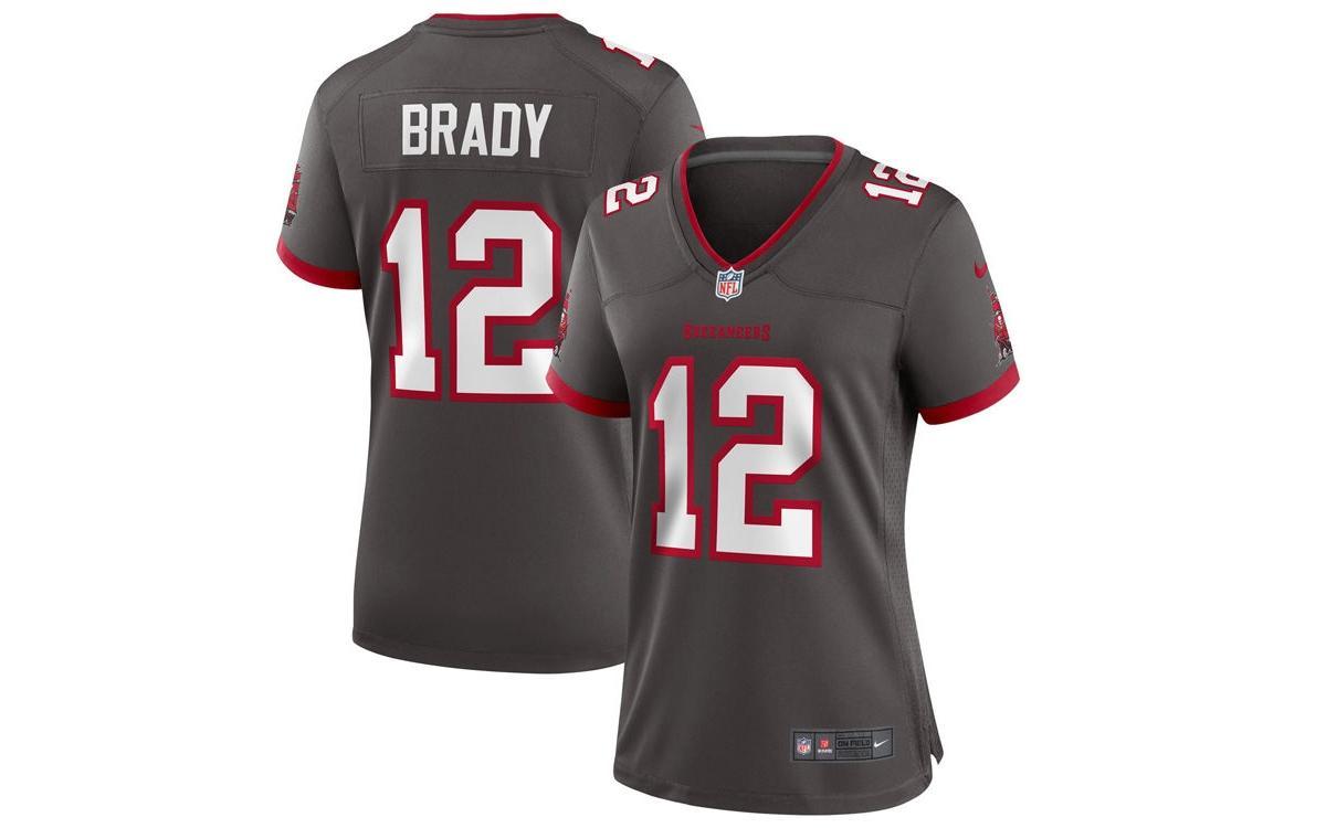 Womens Nike Tom Brady Pewter Tampa Bay Buccaneers Alternate Game Jersey Product Image