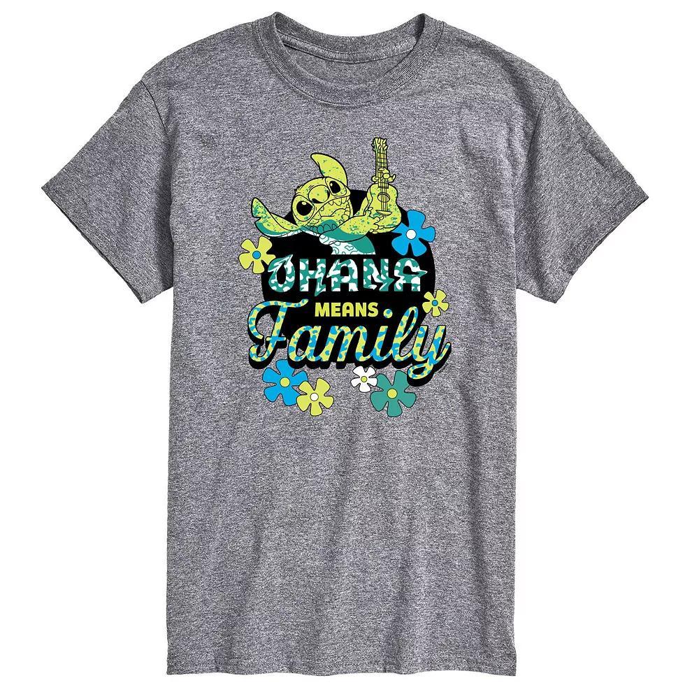 Disney's Lilo & Stitch Big & Tall Ohana Means Family Graphic Tee, Men's, Size: 6XB, Gray Product Image