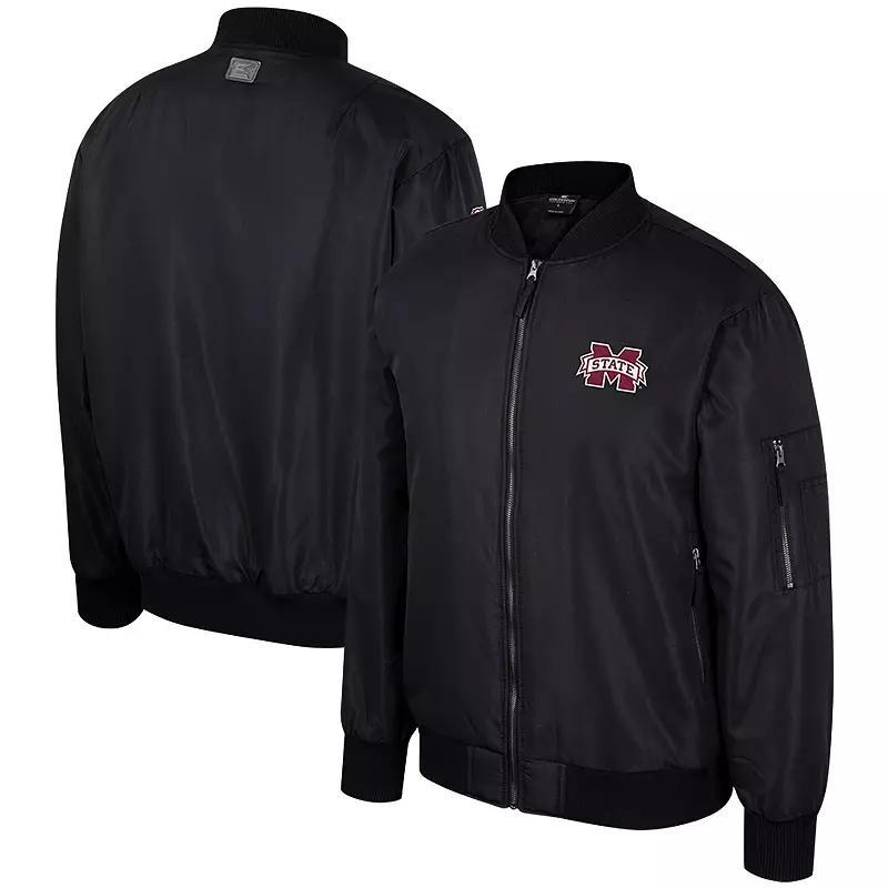 Men's Colosseum Black Mississippi State Bulldogs Full-Zip Bomber Jacket,  Product Image