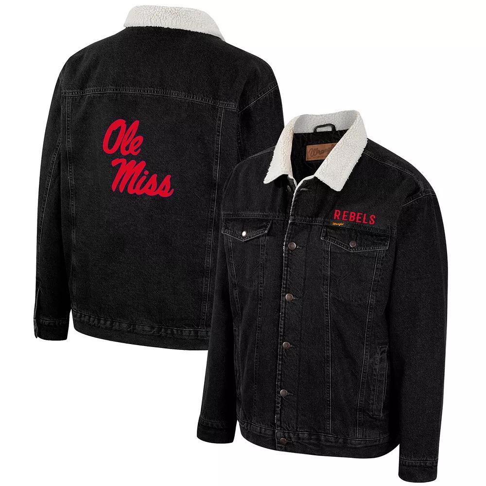 Men's Colosseum x Wrangler Charcoal Ole Miss Rebels Western Button-Up Denim Jacket,  Product Image