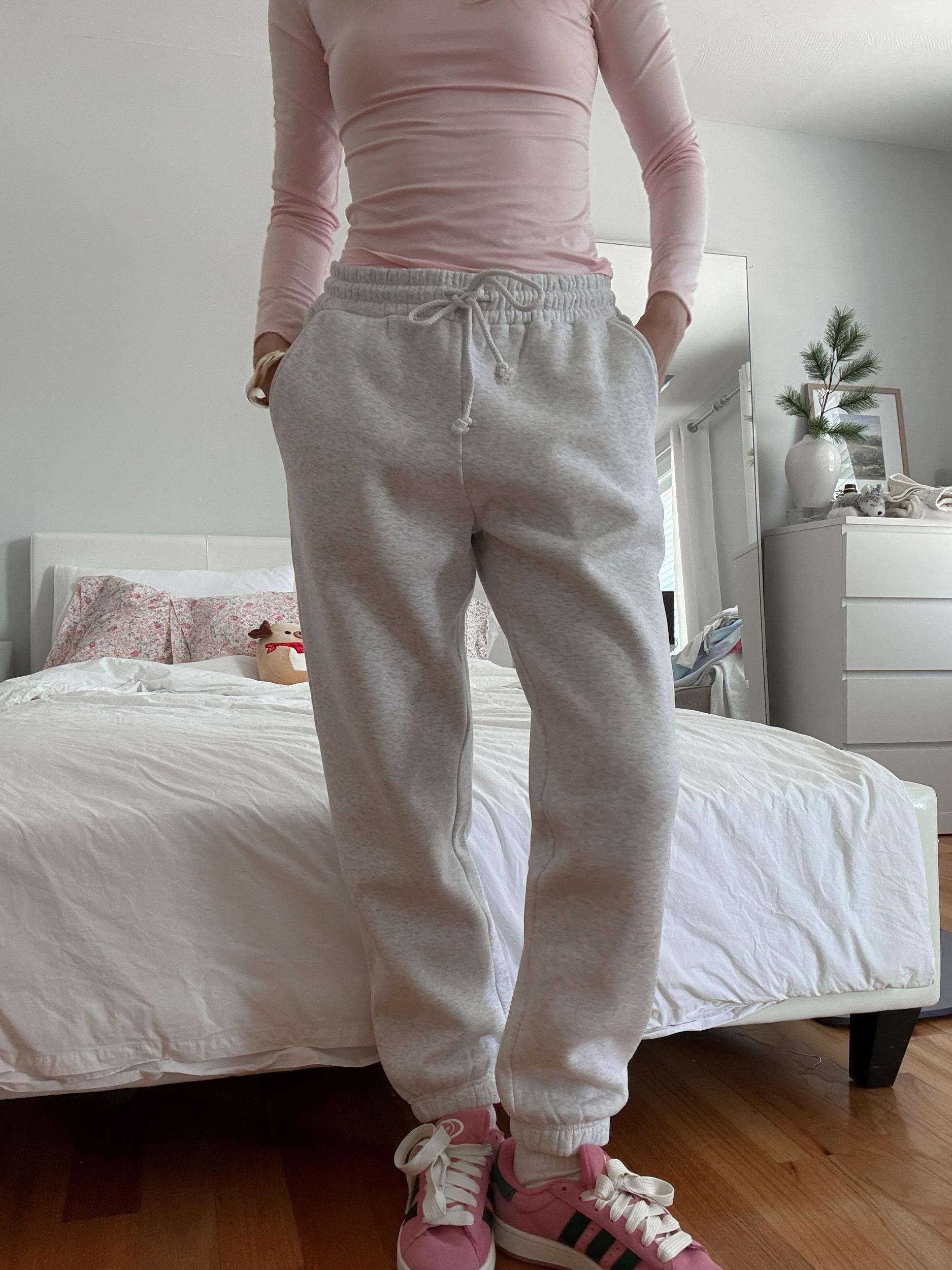 Pearl Grey Basic Blank Jogger Sweatpants Product Image
