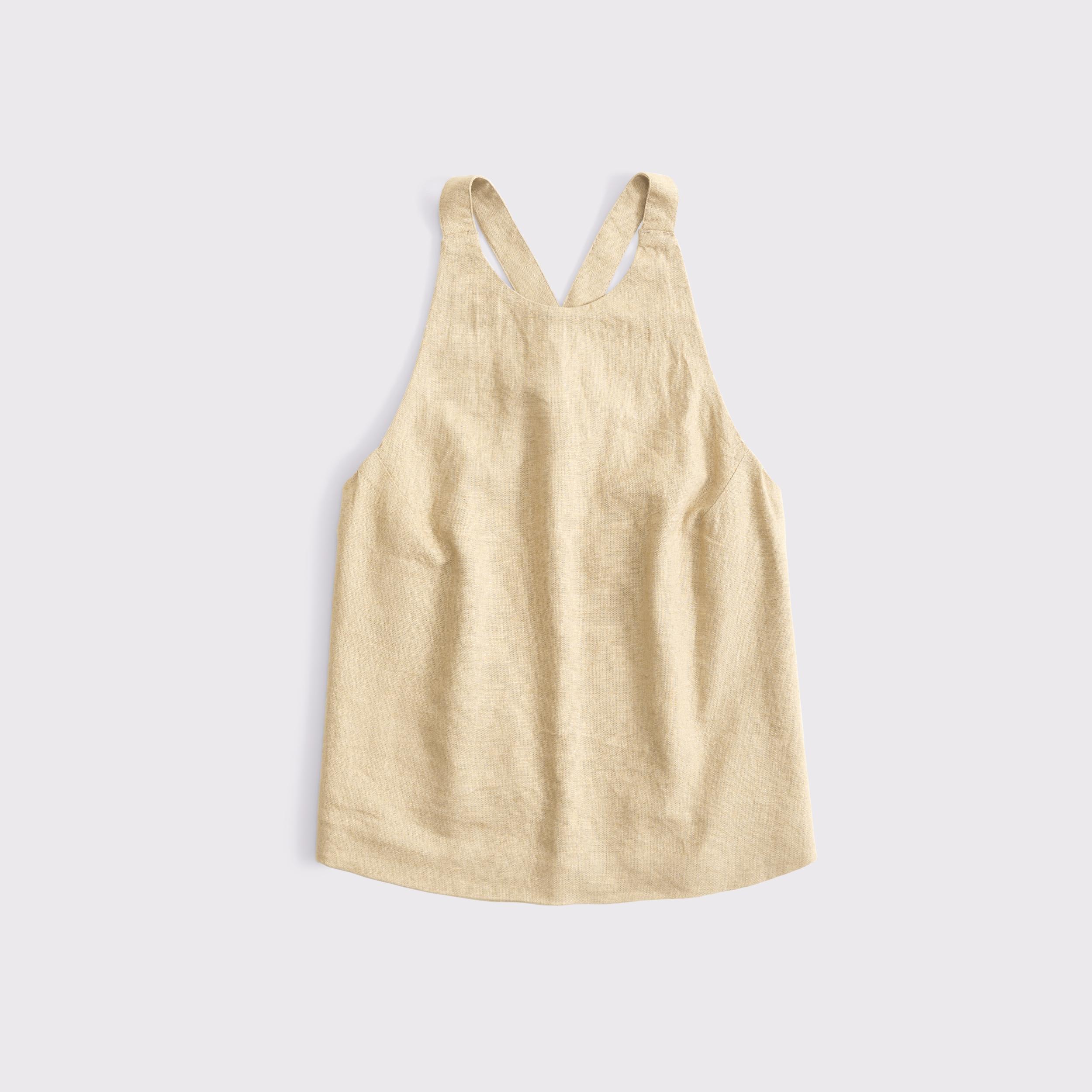 Linen-Blend Open-Back Set Top Product Image