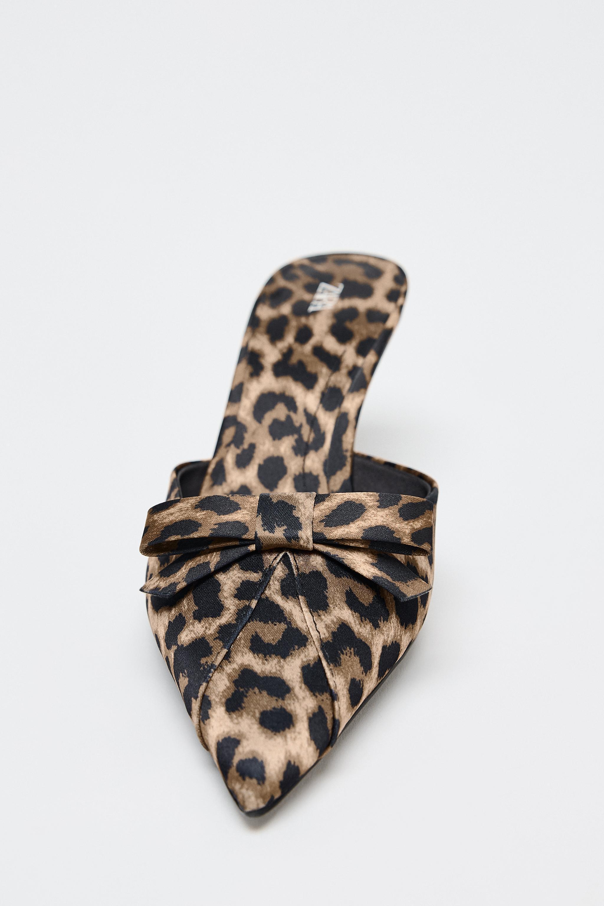 ANIMAL PRINT BOW HIGH HEEL MULES Product Image