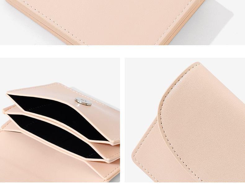 Plain Faux Leather Coin Purse Product Image