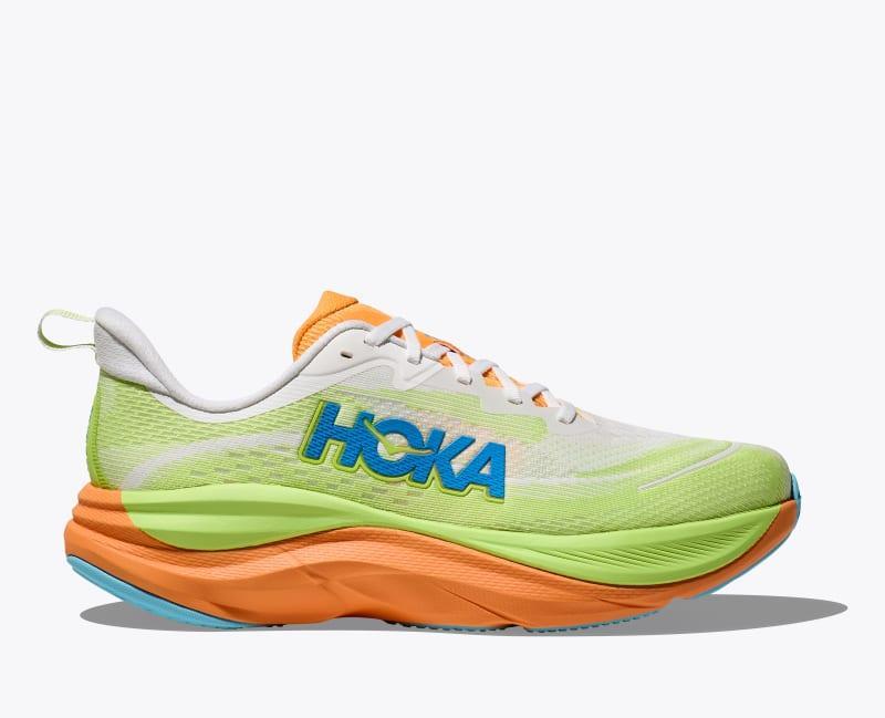 HOKA Mens Skyflow Shoes in Black/White, Size 11 W Product Image