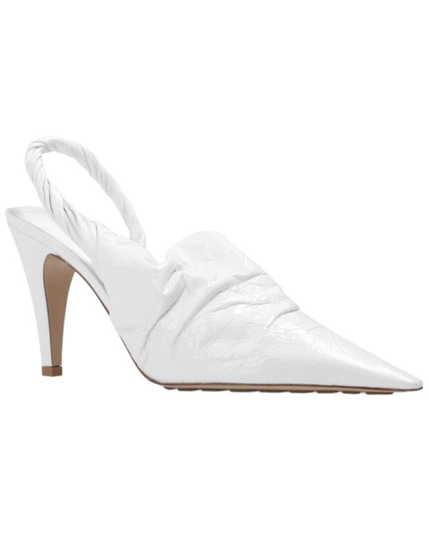 BOTTEGA VENETA Pointed Toe Leather Mule In White Product Image