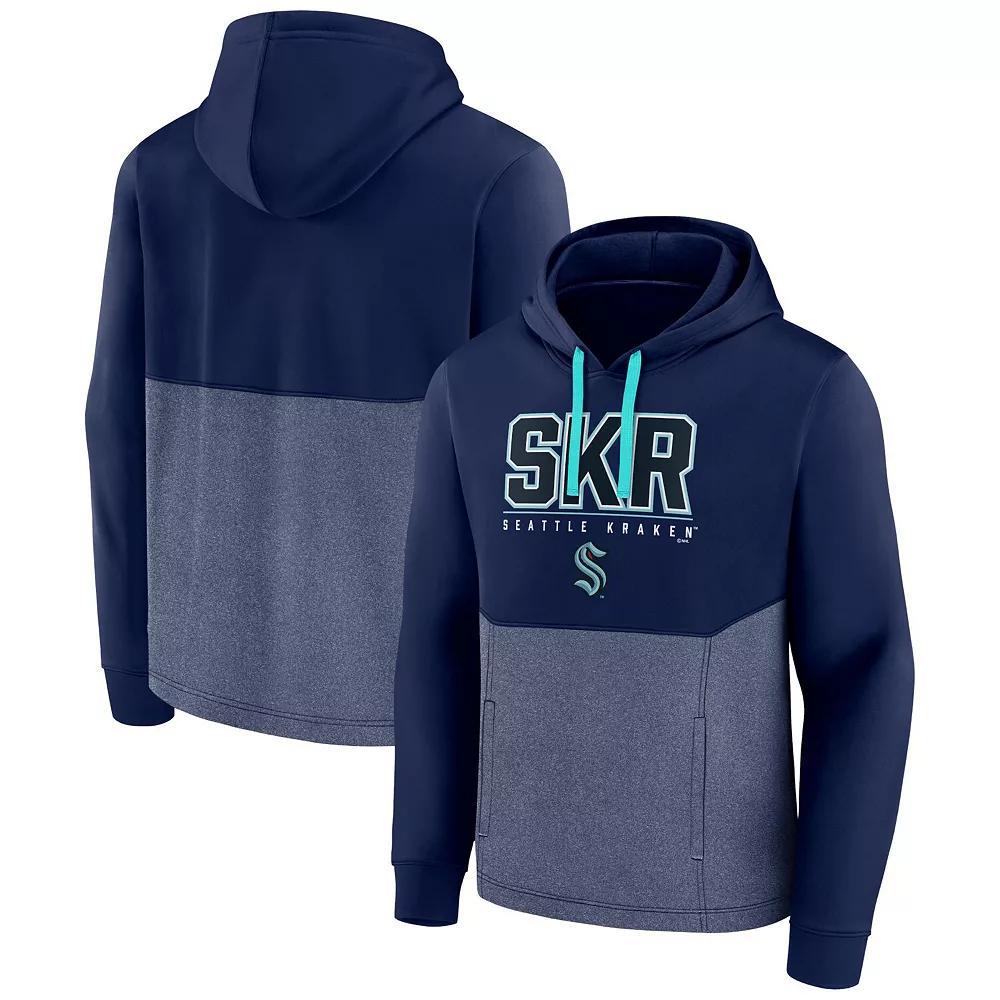 Men's Fanatics Branded Deep Sea Blue Seattle Kraken Successful Tri-Blend Pullover Hoodie,  Product Image